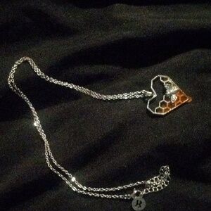 Dripping Honey Heart Bee 20” Necklace